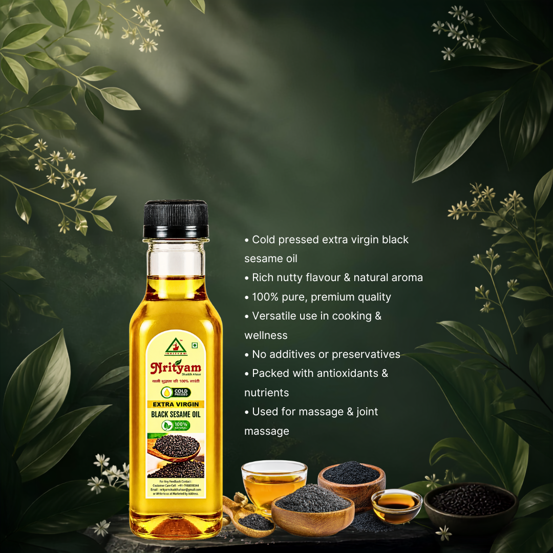 BLACK SESAME OIL | COLD PRESSED | 100% PURE & NATURAL | WOOD PRESSED OIL |