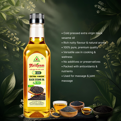 BLACK SESAME OIL | COLD PRESSED | 100% PURE & NATURAL | WOOD PRESSED OIL |