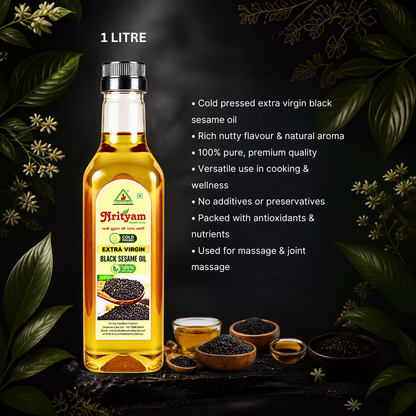 BLACK SESAME OIL | COLD PRESSED | 100% PURE & NATURAL | WOOD PRESSED OIL |