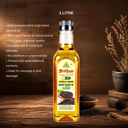 BLACK SESAME OIL | COLD PRESSED | 100% PURE & NATURAL | WOOD PRESSED OIL |
